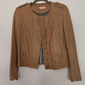 Massimo Dutti Camel Leather Jacket